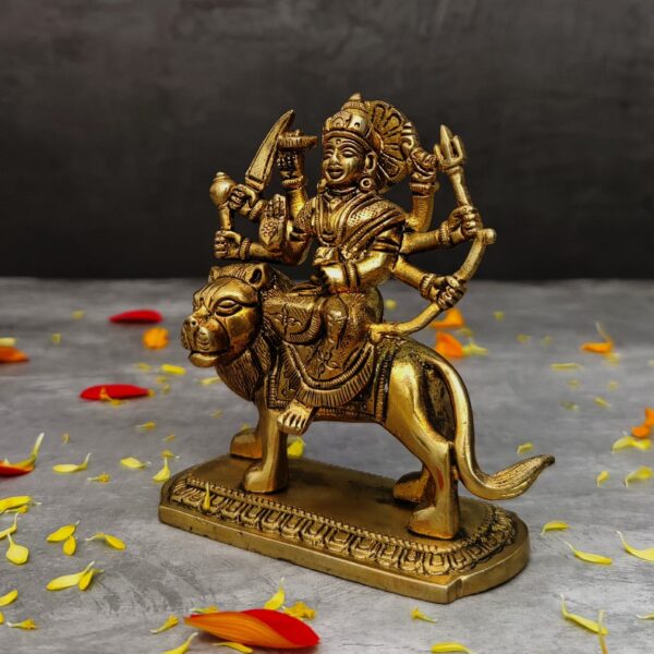 Brass sherawali mata idol height 4.4 inch