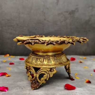 Brass flower urli height 5 inch