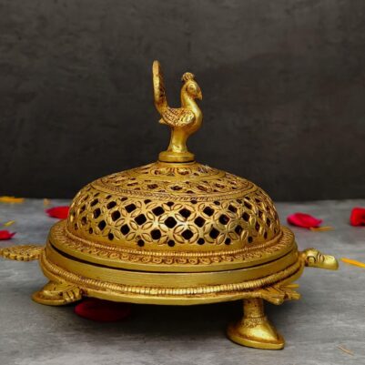 brass tortoise dhoop dani height 4.5 inch
