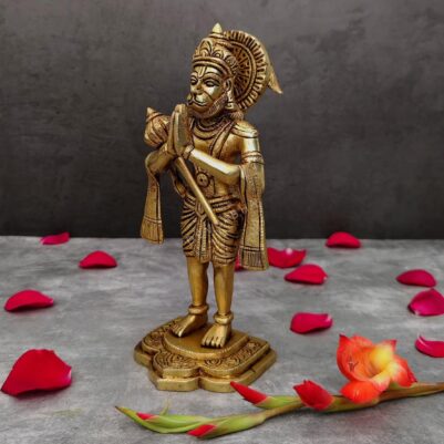 brass standing hanuman idol height 9 inch