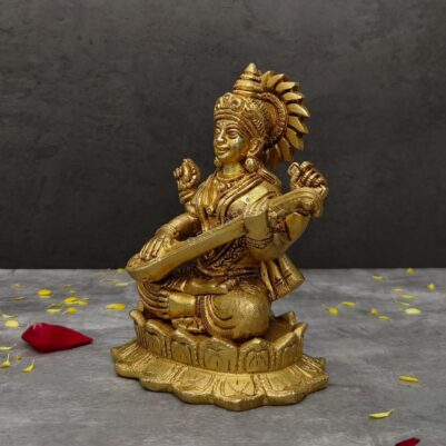 brass saraswati mata idol height 6 inch