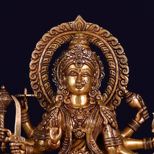 brass durga idol for home 14.5 inches