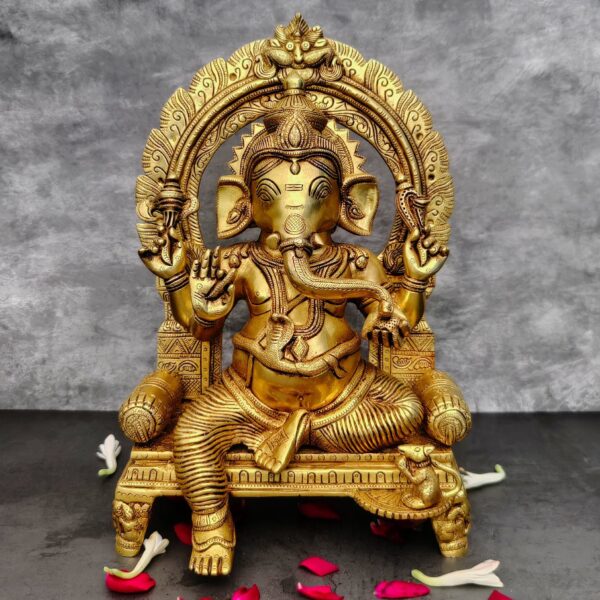 brass ganesha idol height 17 inch