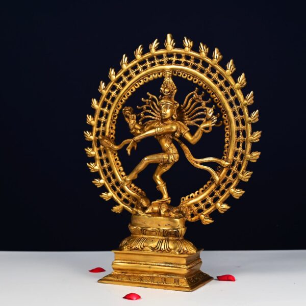 9.5 inch heigh antique brass nataraja statue