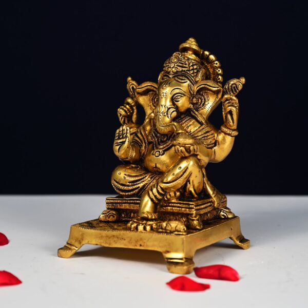 super fine brass ganesha idol height 5.5 inch
