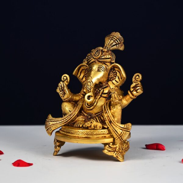 brass pagdi ganesh statue height 7.8 inch