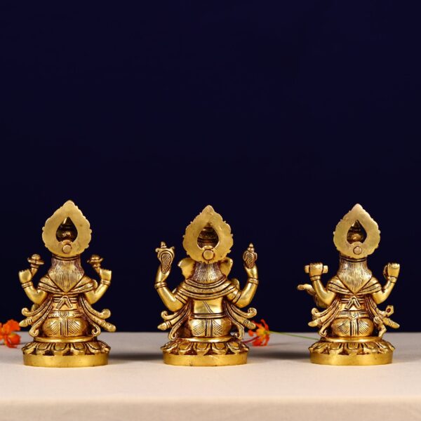 brass ganesha laxmi saraswati pair height 5.6 inch
