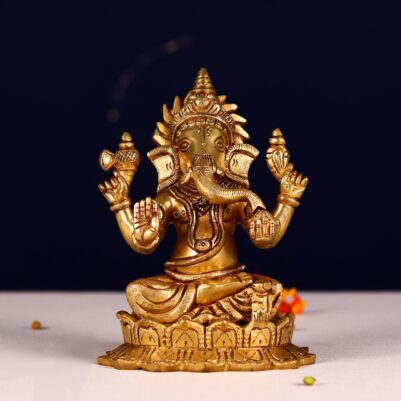 brass ganesha idol height 6 inch