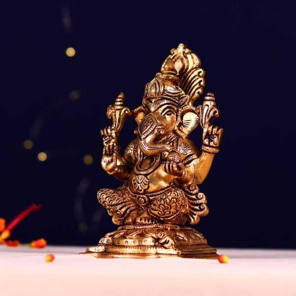 brass ganesha statue height 6 inch