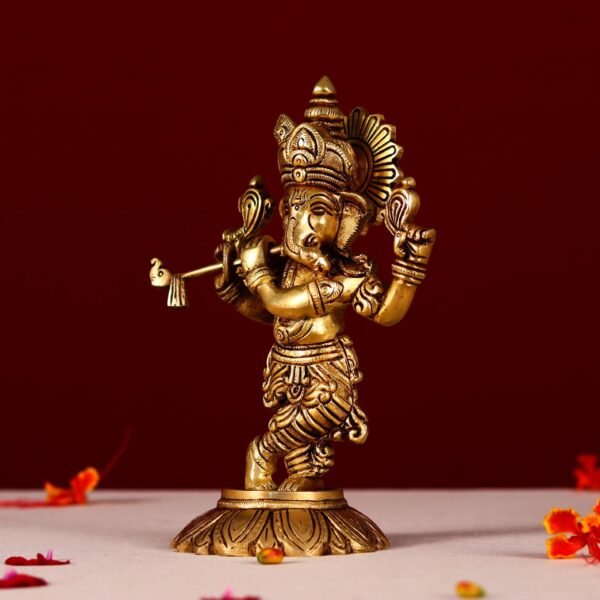 brass bansi ganesha idol height 8.5 inch
