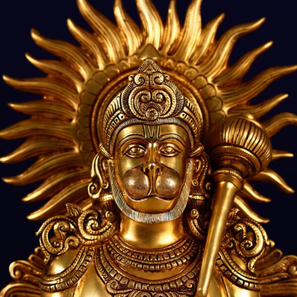brass hanuman idol bust height 14.5 inch