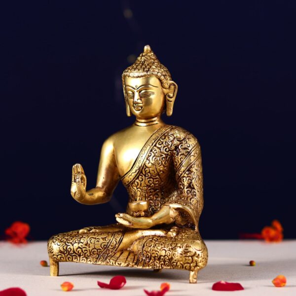 brass buddha statue height 8.5 inch