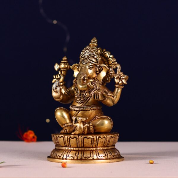 Brass lord ganesh idol height 8.5 inch