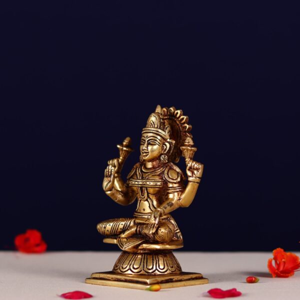 brass goddess laxmi murti height 6 inch
