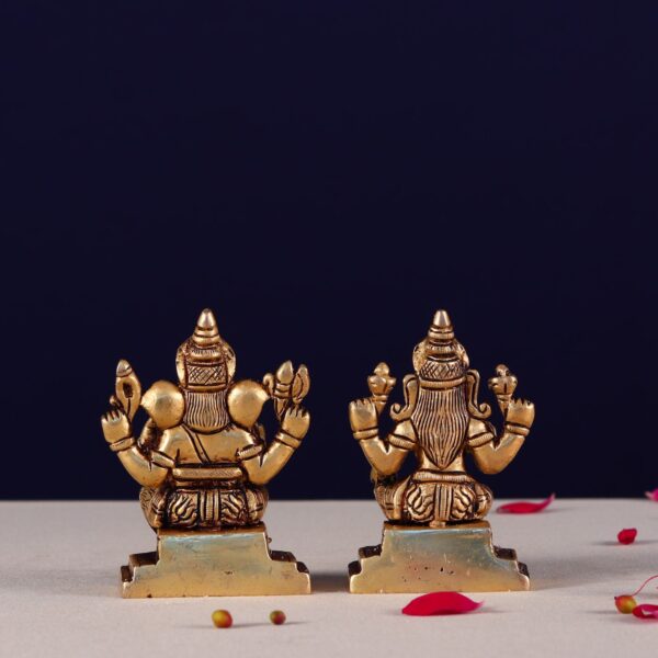 Laxmi ganesh brass murti height 3.5 inches