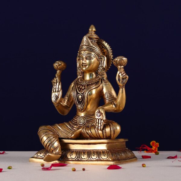 goddess laxmi brass murti height 10 inch