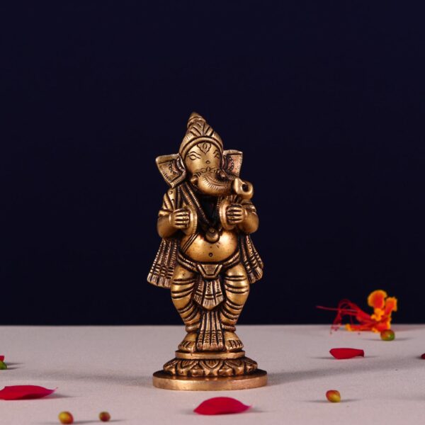 brass ganesha musical set height 5.1 inch