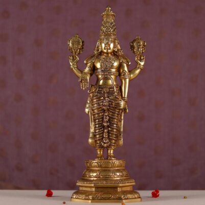 Brass lord tirupati balaji venkateshwar idol 19.5
