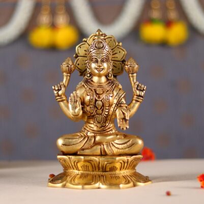goddess laxmi brass murti height 8 inch