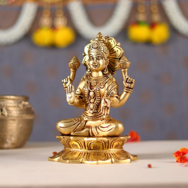 goddess laxmi brass murti height 8 inch