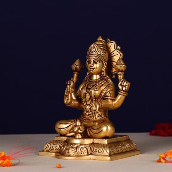 goddess laxmi brass murti height 8.1 inches