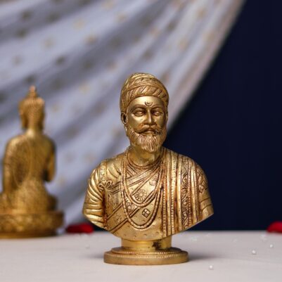 Brass Chhatrapati Shivaji Maharaj Bust Sculpture