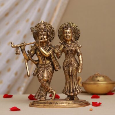 brass radha krishna