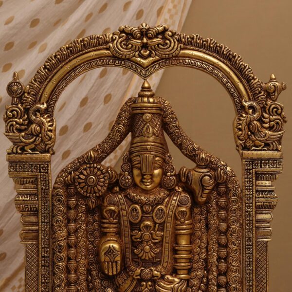 Brass Tirupati Balaji wall hanging height 25.6 inches