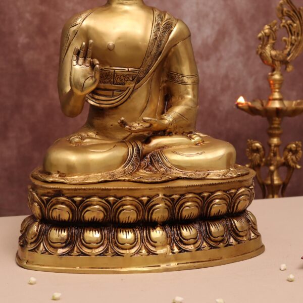 21 inches large brass blessing budhha