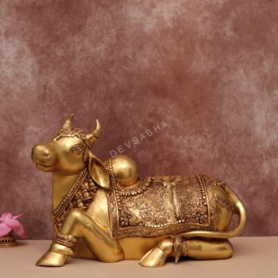 14 inches brass sitting nandi idol