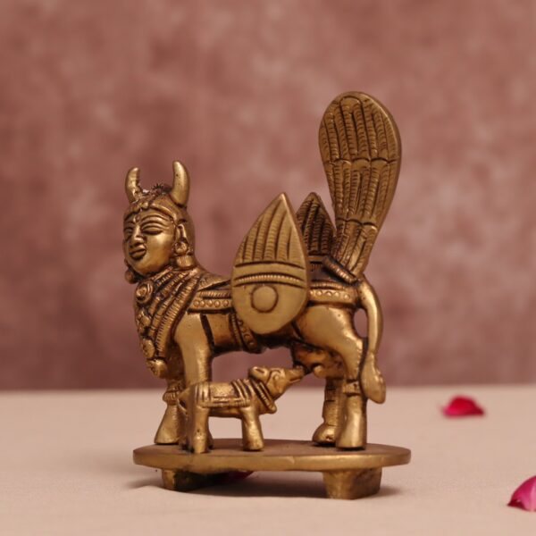 small brass kamdhenu idol 4.2 inches