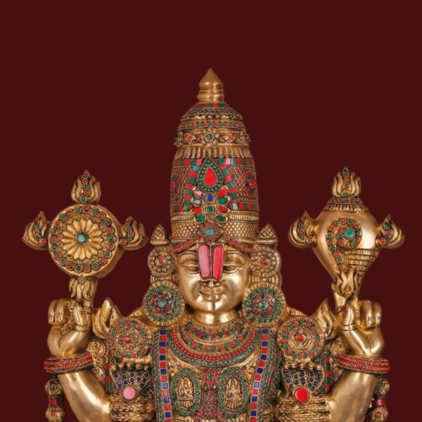 Colour full Venkateswara swamy brass idol height 48 inches