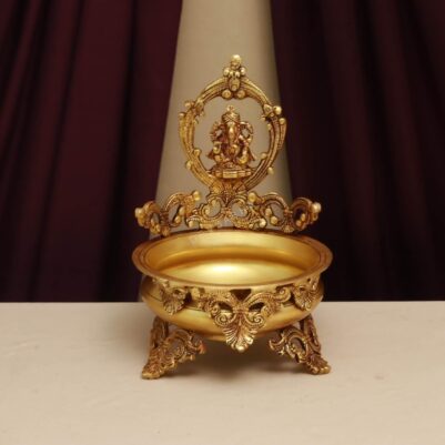 Brass ganesh  urli height 11 inches