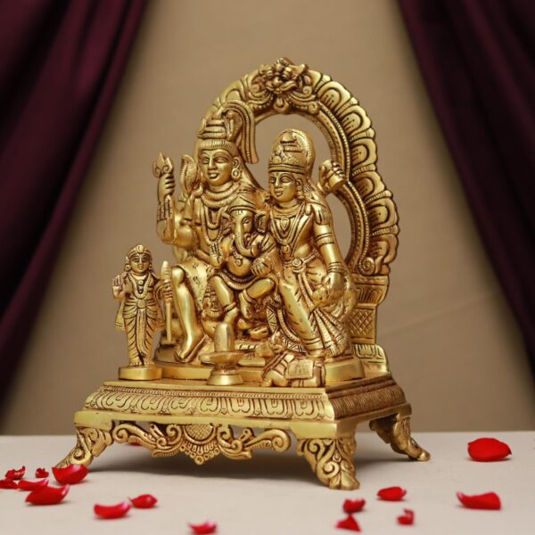 Brass shiva family statue height 11.6 inches