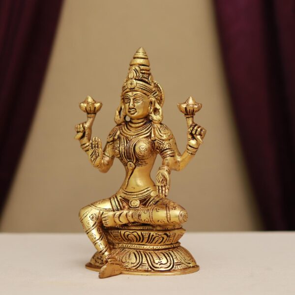 goddess laxmi brass murti height 8 inches