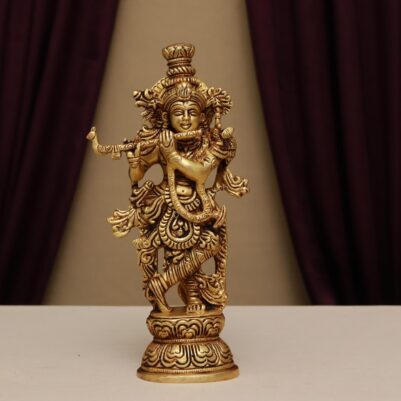 brass krishna murti