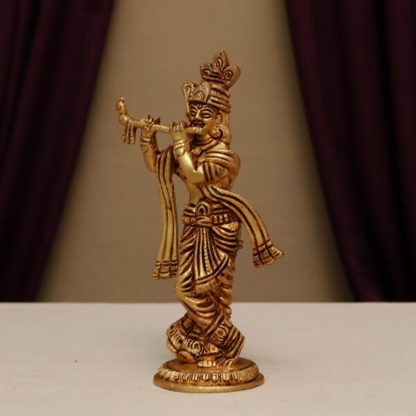 Brass lord krishna idol 7.3 inches