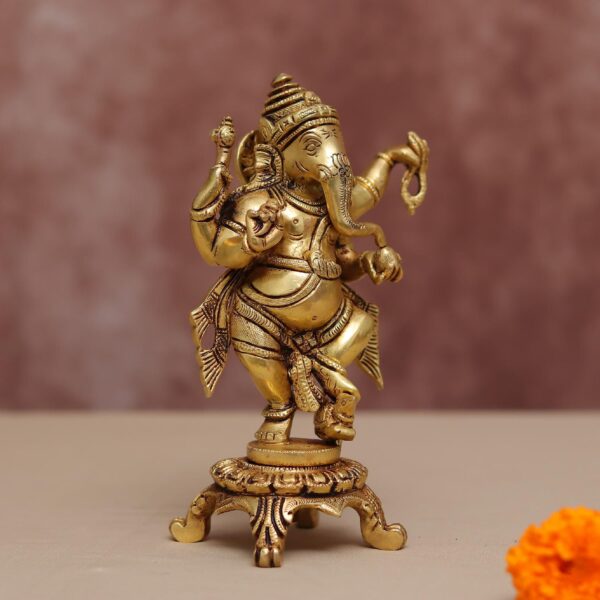 Brass dancing ganesh 7.7″