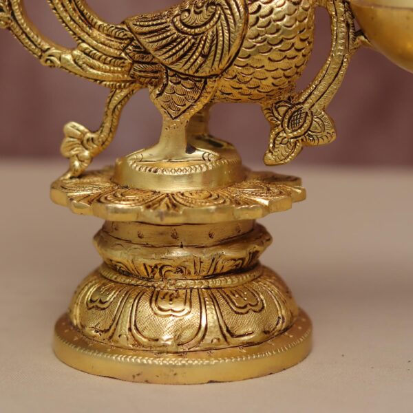 Brass  peacock diya height 11.5″