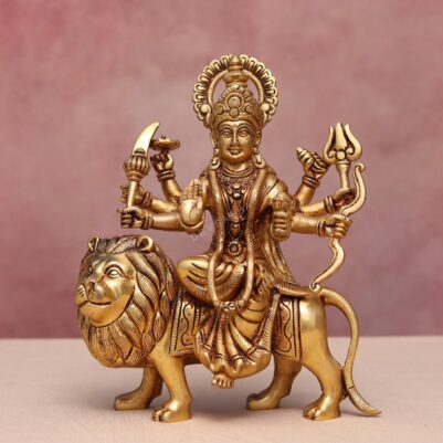 Super fine brass durga idol height 10 inches