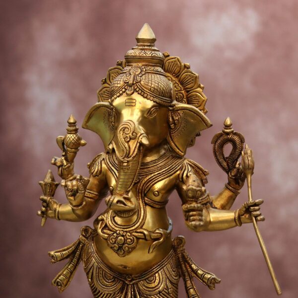 Brass super fine standing ganesh idol (26 inch)