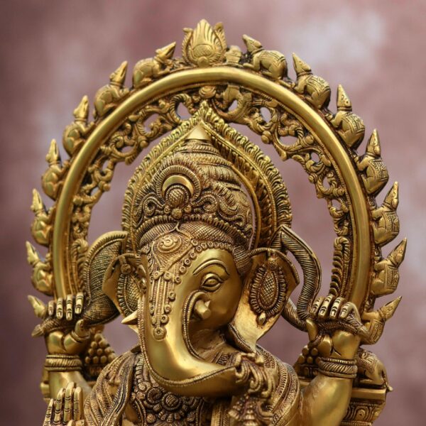 Brass Ganesha idol height 13 inches