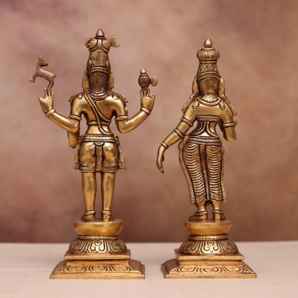 Brass shiva parvati statue height 11 inches