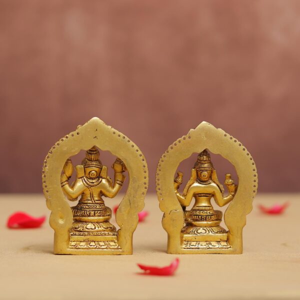 Laxmi ganesh brass murti height 3.4 inches