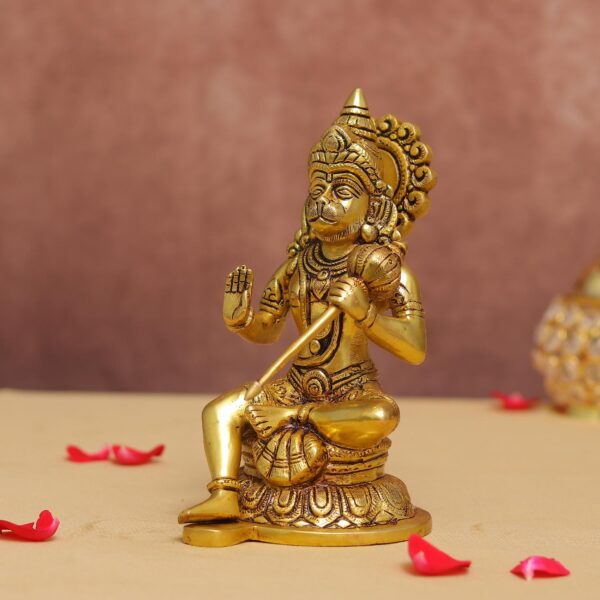 brass hanuman idol height 7.7 inches