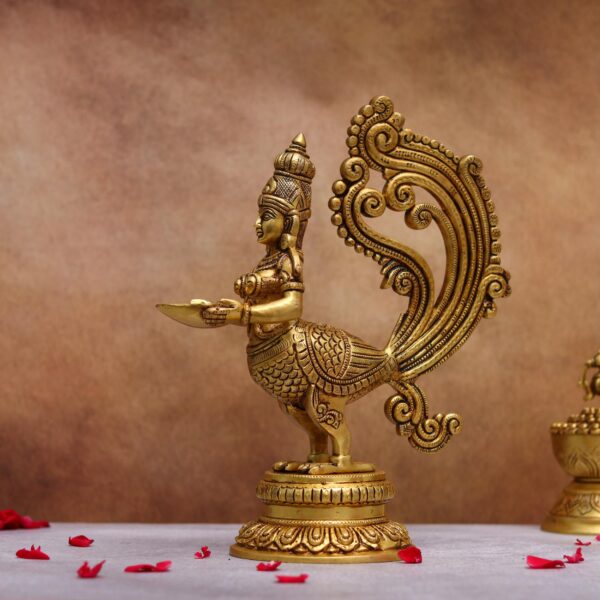 Brass Annapakshi Diya height 12.6 inches