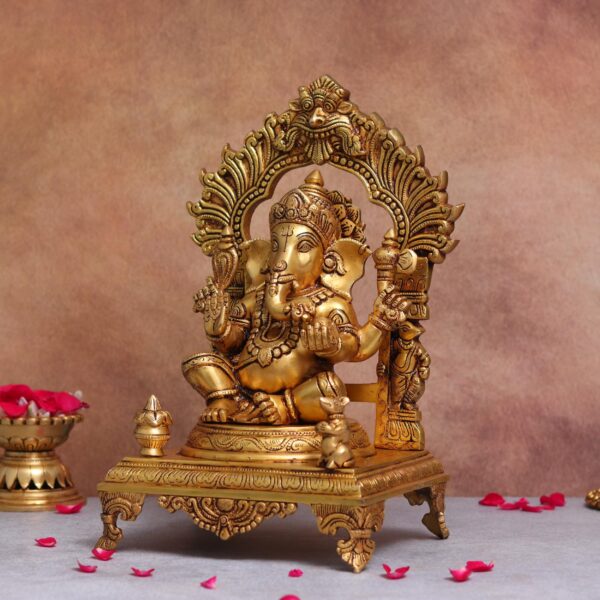 14.3 Inches Brass Ganesh statue Divine Masterpiece for Home