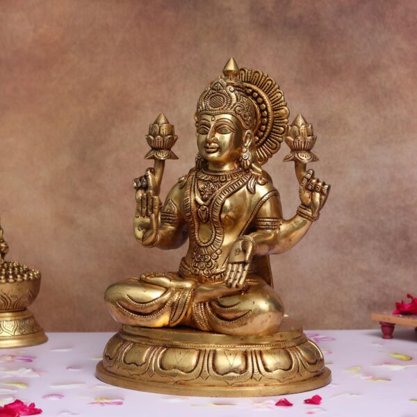 goddess laxmi brass murti height 14 inches