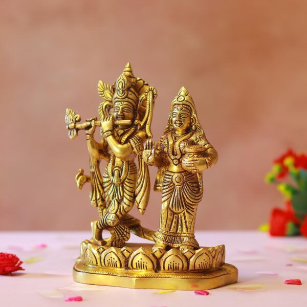 Brass Radha Krishna idol  7.1 inches