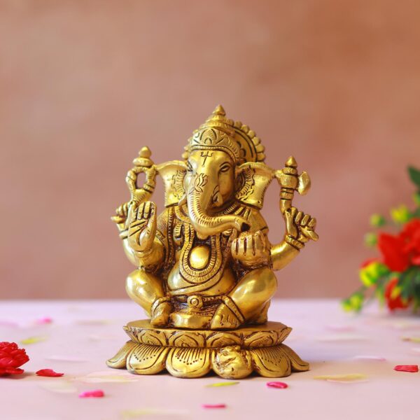 Elegant Brass Lord Ganesha Statue height 6 inches